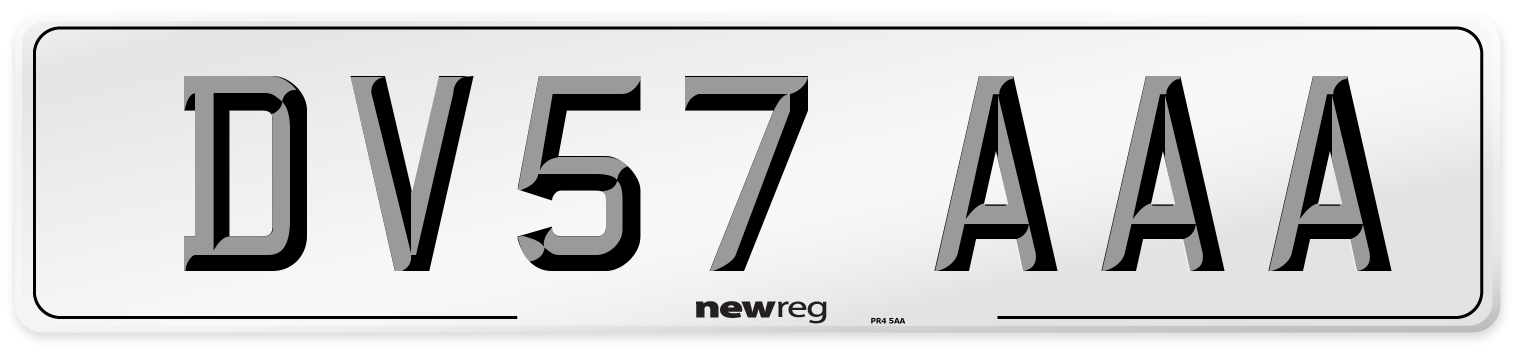 DV57 AAA Number Plate from New Reg
